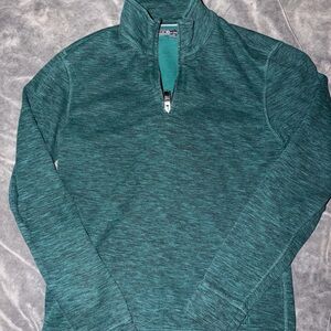 Ike Behar quarter zip green pullover sweater jacket small